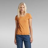 Overdyed Eyben Slim V-Hals Top 2.0 - Oranje - Dames