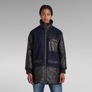 Long Wool Quilted Voering - Meerkleurig - Dames