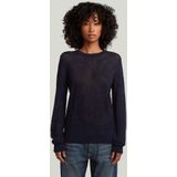 Pointelle - Gebreide Pullover - Donkerblauw - Dames