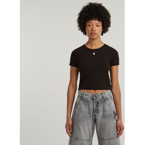 Cropped Mini Slim Top - Zwart - Dames