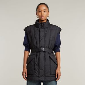 Gewatteerde Bodywarmer Belted - Zwart - Dames