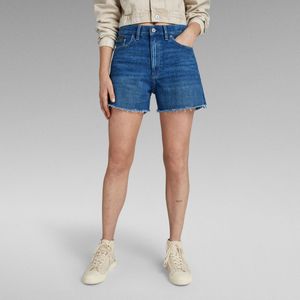 High Denim Short Raw Edge - Donkerblauw - Dames