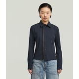 Zip Slim Overhemd - Donkerblauw - Dames