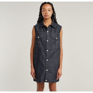 G-Star - D26352-D301-001 Jurk - Blauw - Denim - Mouwloos - Biologisch Katoen