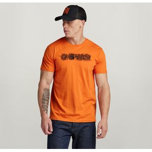 Distressed Logo T-Shirt - Oranje - Heren