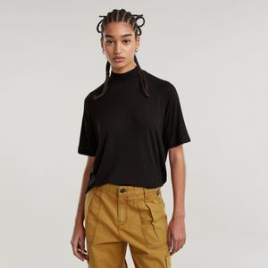 Saddle Sleeve Boxy Top - Zwart - Dames