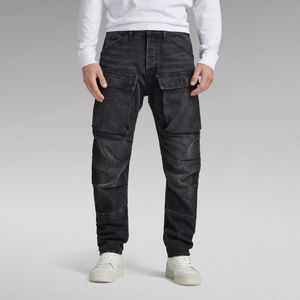 3D Straight Tapered Denim Cargo Broek - Zwart - Heren