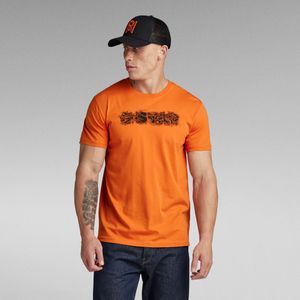 Distressed Logo T-Shirt - Oranje - Heren