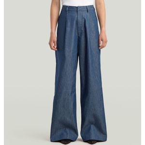 Fluid - Wide Leg Broek - Donkerblauw - Dames - Loose Fit - High Waist