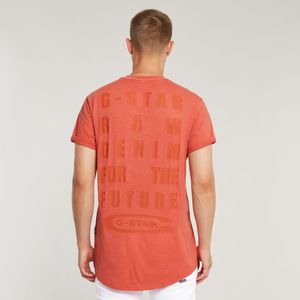 Text Back Graphic Overdyed Lash T-Shirt - Rood - Heren