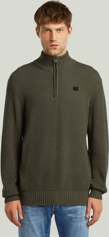 Honey Comb Structure Skipper Knit - Grijs - Heren