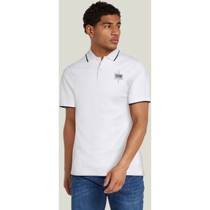 Chest Logo Striped Polo - Wit - Heren