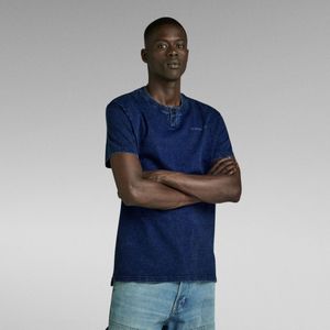 Indigo Henley T-Shirt - Lichtblauw - Heren
