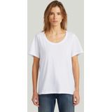 Scoop Neck T-Shirt - Wit - Dames