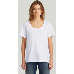 Scoop Neck T-Shirt - Wit - Dames