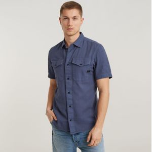 Marine Slim Shirt - Midden blauw - Heren