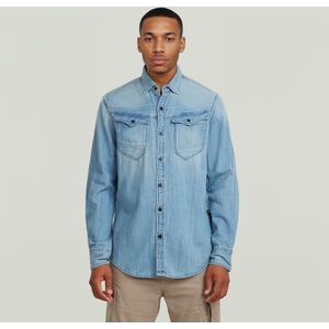 Arc 3D Slim Overhemd - Midden blauw - Heren