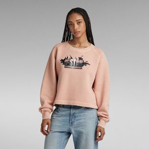 Overdyed Merch Loose Sweater - Roze - Dames