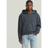 Washed Zip Relaxed Hoodie - Donkerblauw - Dames