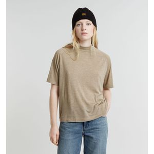 Saddle Sleeve Boxy Top - Beige - Dames