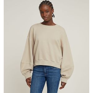 Overdyed Big Sleeve Oversized Sweater - Beige - Dames