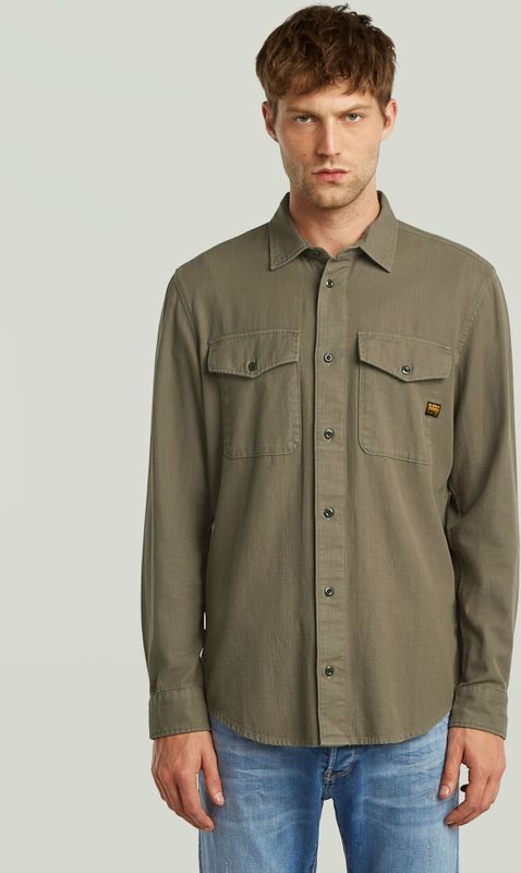 Marine Slim Overhemd - Bruin - Heren