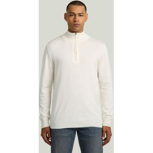 Half Zip Knitted Sweater - Beige - Heren