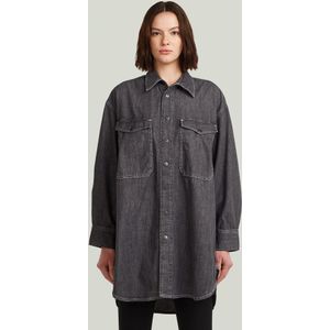 Oversized Denim Blouse Evergreen - Grijs - Dames