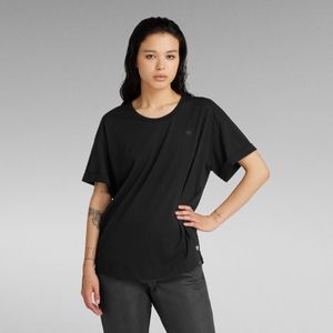 Rolled Up Sleeve Boyfriend Top - Zwart - Dames