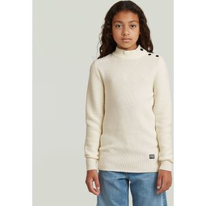 Vest Crew Button voor meisjes - Wit - meisjes