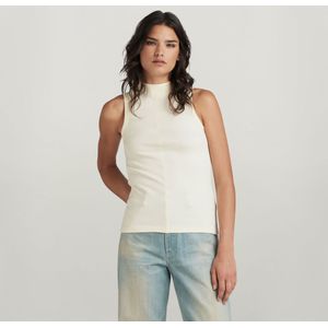 Open Back Mock Slim Top - Zwart - Dames