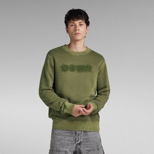 Distressed Logo Sweater - Groen - Heren