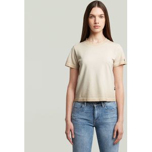 Overdyed Micro Boxy Top - Beige - Dames