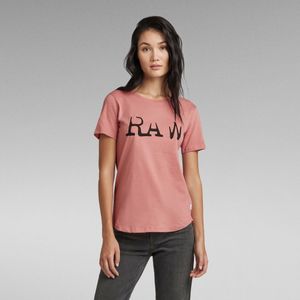 Raw Optic Slim T-Shirt - Roze - Dames
