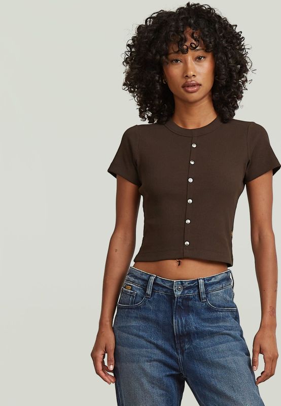 G-STAR Gebreid vest  kastanjebruin