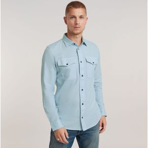 Marine Slim Shirt - Midden blauw - Heren
