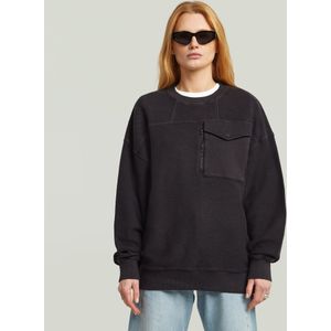 Oversized Pocket Mix Sweater - Zwart - Dames