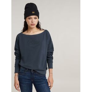 Boat Neck Loose Sweater - Grijs - Dames