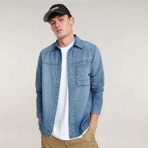 1-Pocket Regular Denim Shirt - Lichtblauw - Heren