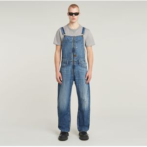 3D Loose Denim Tuinbroek - Midden blauw - Heren