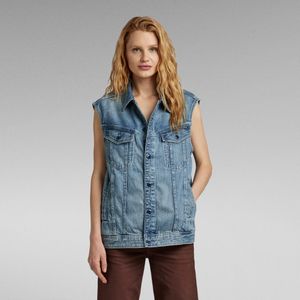 Oversized Denim Bodywarmer - Lichtblauw - Dames