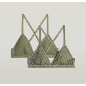 Mesh Triangle Bralette Set van 2 - Groen - Dames