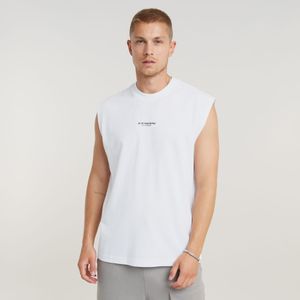 Boxy Sleeveless T-Shirt - Wit - Heren
