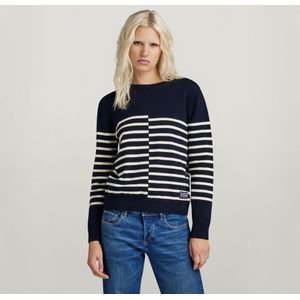 Broken Stripe Jumper - Donkerblauw - Dames