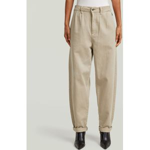 Pleated Tapered Chino - Beige - Dames