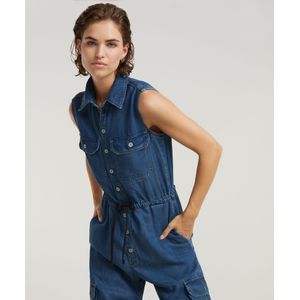 Soft Utility Jumpsuit - Midden blauw - Dames