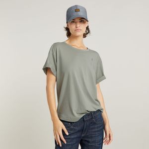 Rolled Up Sleeve Boyfriend Top - Grijs - Dames