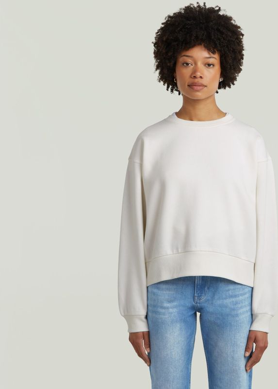 Premium Core Cropped Loose Sweater - Wit - Dames