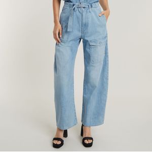 Belted Cargo Loose Jeans - Lichtblauw - Dames