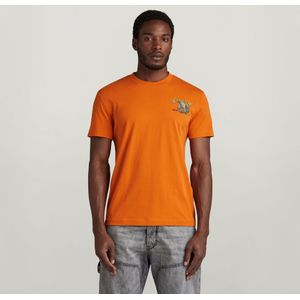 Vest Back Graphic T-Shirt - Oranje - Heren